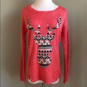 🩵Pink Rose Deer Sweater